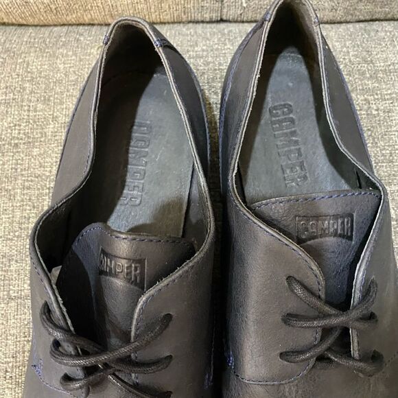 CAMPER Navy Blue Yellow Leather Loafers Men’s Size 45 main image 4